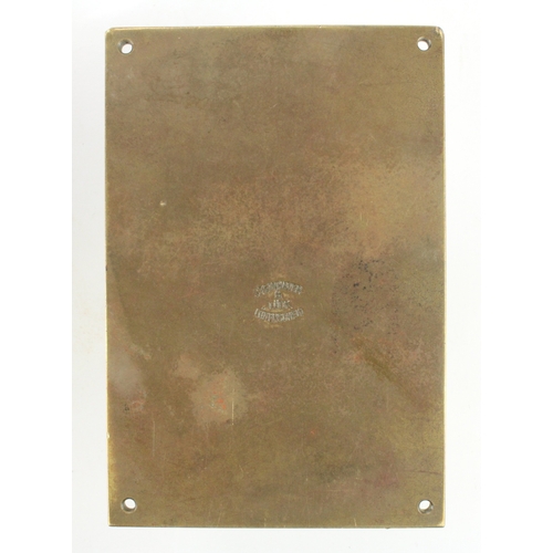 986 - N.S.K.K. Motorbrigade Nordsee 3. Mai. 1936 bronze plaque. Maker marked to reverse  (6.5 x 9.7cm)