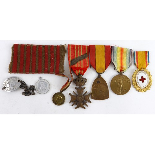 619 - Belgium medals & ephemera - Croix de Guerre with Palm & pin for attaching to uniform. 1914-1918 Comm... 