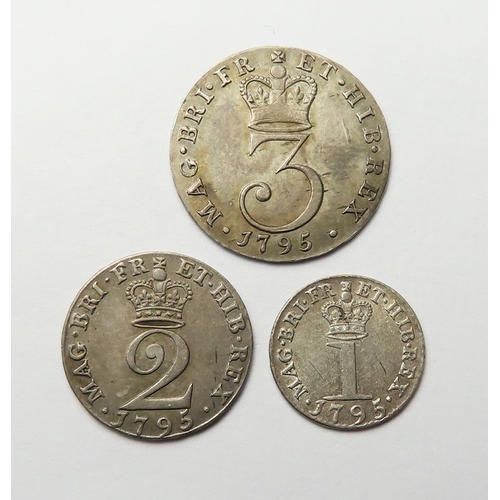 104 - Maundy (partial) Set 1795, missing 4d, lightly toned aEF-EF.