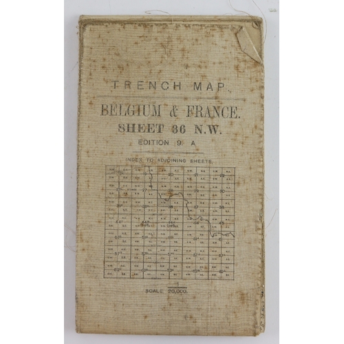 1087 - WW1 trench map sheet no 36 Armentieres, Trenches corrected 26-6-18.