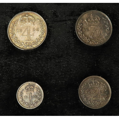 114 - Maundy Set 1896 toned nFDC with a 20thC case.