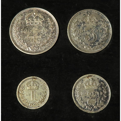 132 - Maundy Set 1939 lightly toned aFDC with a 20thC (contemporary?) case.