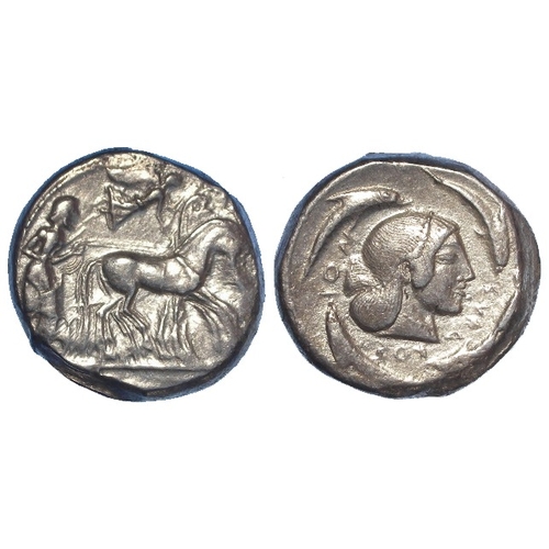 271 - Ancient Greek: Sicily, Syracuse, Deinomenid Tyrant Gelon I (485-478BC) silver Tetradrachm. Obv: Char... 