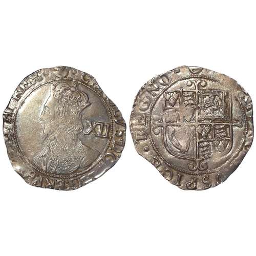 287 - Charles I hammered silver Shilling, group F, mm. triangle in circle, S.2799, 5.59g, nVF.