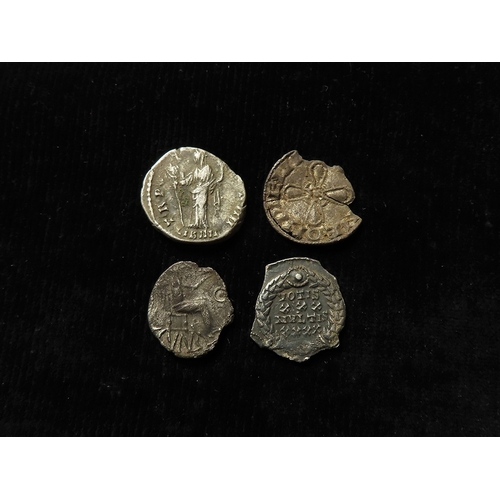 290 - Coins & Artefacts (67) detector-finds, Bronze Age to 20thC. Noted: Celtic silver unit of Cunobelin, ... 