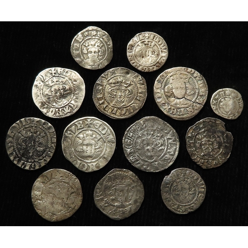 297 - Edwardian silver Pennies (8), Halfpennies (4) and a Farthing; fair to nVF.