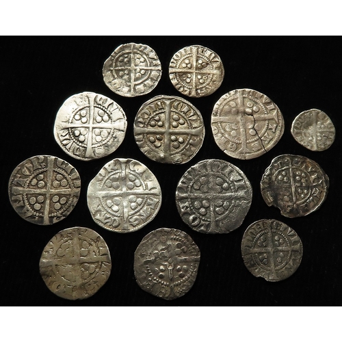 297 - Edwardian silver Pennies (8), Halfpennies (4) and a Farthing; fair to nVF.