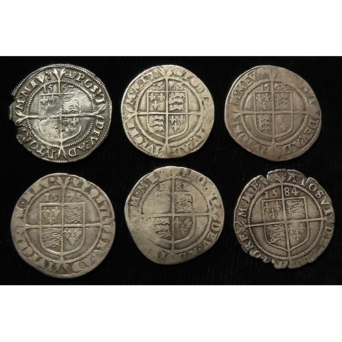 300 - Elizabeth I hammered silver Sixpences (6): 1567 mm. coronet, S.2562, GF cracked; 1568 mm. coronet x2... 