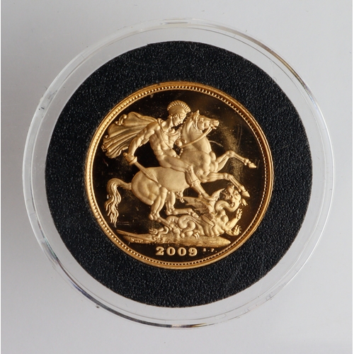 43 - Sovereign 2009 Proof FDC in a hard plastic capsule