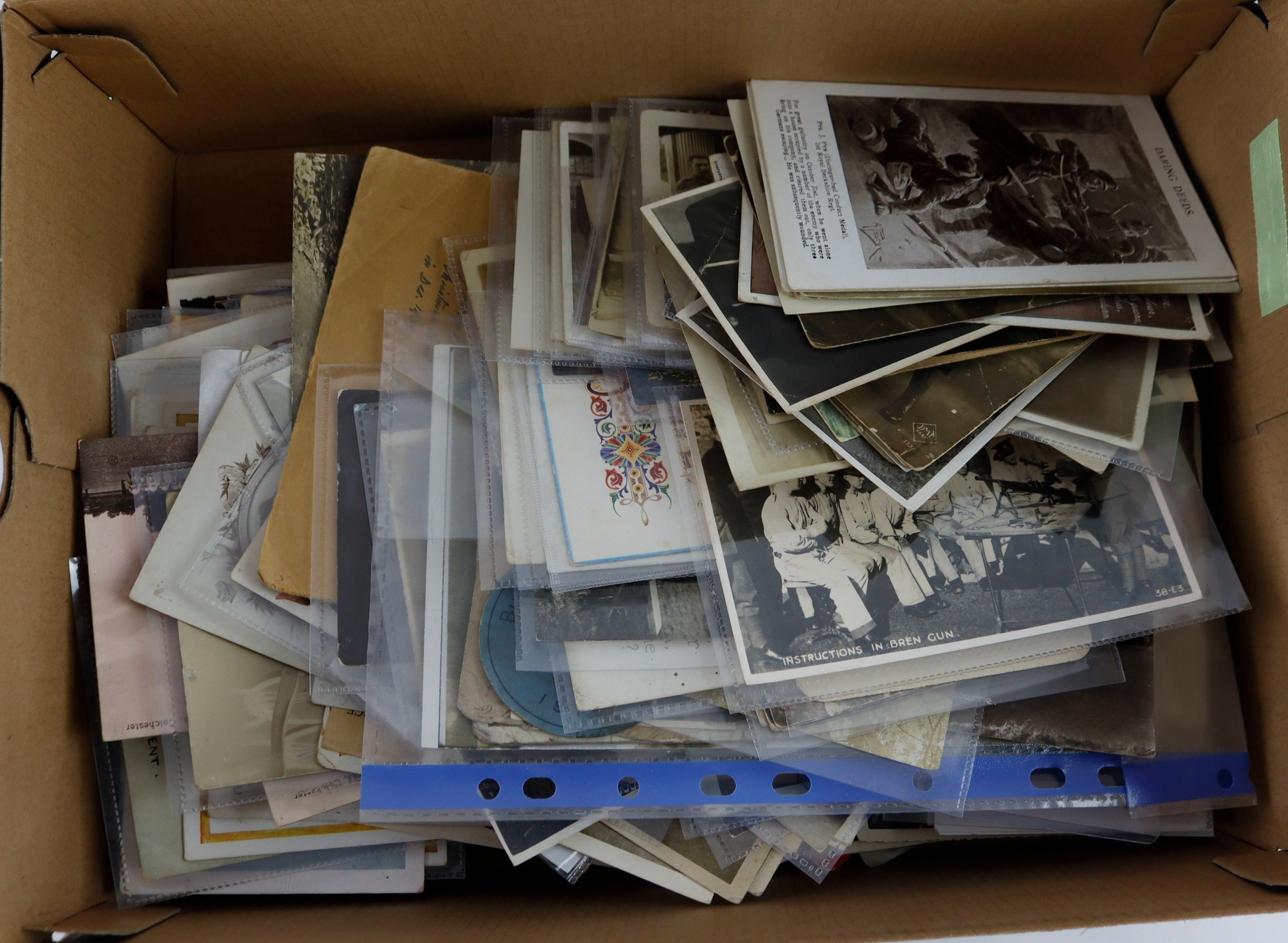 Military - shoebox full of mostly WW1 era postcards, incl British and ...