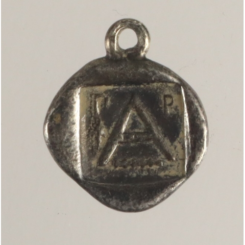 757 - Ancient Greek: Argolis, Argos silver Triobol 330-270 BC. Forepart of wolf at bay left. / Large A, cl... 