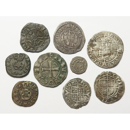 789 - English and other hammered minors (9) mixed grade. Noted a Charles I silver rose Halfpenny nVF, etc.