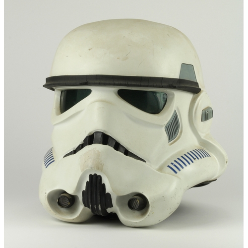360 - Star Wars interest. A Star Wars Stormtrooper helmet, from Elstree studios, the white painted helmet ... 