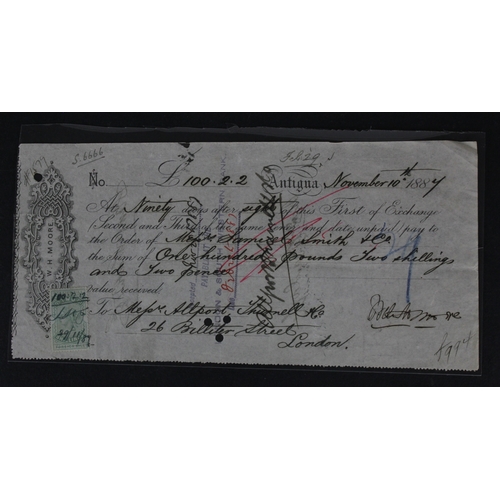 1 - Antigua Bill of Exchange, sight note to be paid ninety days after being presented, for 1000 Pounds 2... 