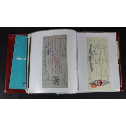10 - Bills of Exchange, Cheques, Ephemera (159), a large world collection in album including Natal Bank L... 