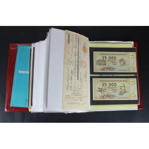 10 - Bills of Exchange, Cheques, Ephemera (159), a large world collection in album including Natal Bank L... 