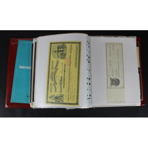 10 - Bills of Exchange, Cheques, Ephemera (159), a large world collection in album including Natal Bank L... 