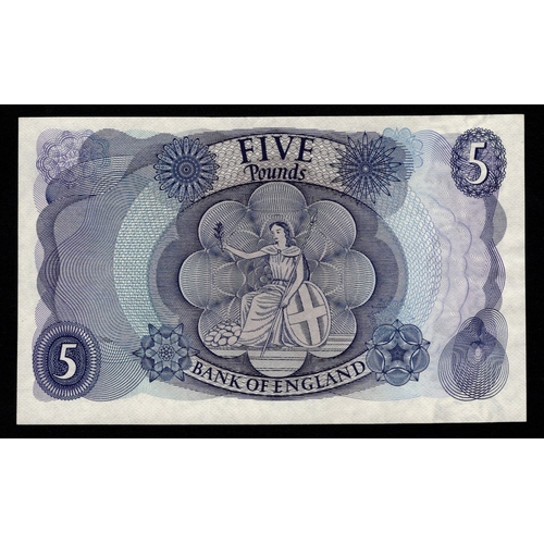117 - Fforde 5 Pounds (B313) issued 1967, scarce REPLACEMENT note, serial M27 183520 (B313, Pick375b) Unci... 
