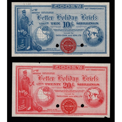 12 - Bradbury Wilkinson & Co. Ltd., a pair of Thomas Cook 'Better Holiday Briefs' Specimen's for 10 Shill... 