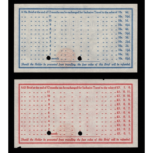 12 - Bradbury Wilkinson & Co. Ltd., a pair of Thomas Cook 'Better Holiday Briefs' Specimen's for 10 Shill... 