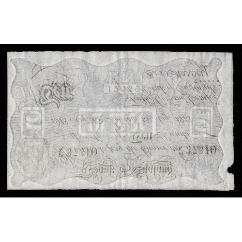 120 - Harvey 10 Pounds (B209b) dated 15th August 1918, early date FIRST YEAR of issue, serial 48/K 37310, ... 