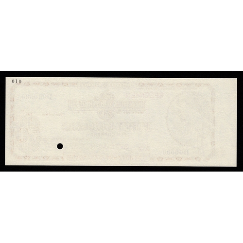 13 - Bradbury Wilkinson & Co. Ltd., National Bank of Fiji 50 Dollars SPECIMEN travellers cheque circa 198... 