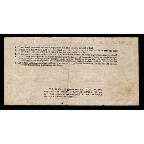 14 - British Postal Order 6 Pence King George V portrait, used as legal tender dated 11th September 1914,... 