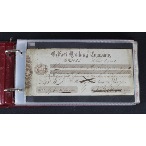 15 - Cheques & Deposit Receipts (51), Belfast Banking Company cheques (25) early issues from 1800's, date... 