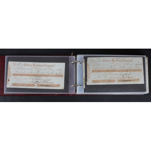 15 - Cheques & Deposit Receipts (51), Belfast Banking Company cheques (25) early issues from 1800's, date... 