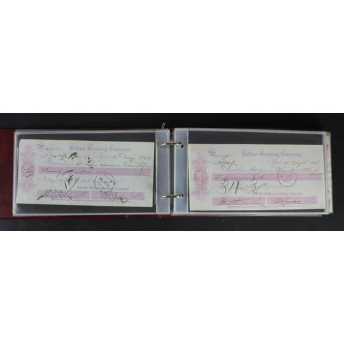 15 - Cheques & Deposit Receipts (51), Belfast Banking Company cheques (25) early issues from 1800's, date... 