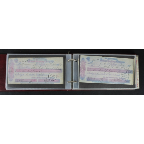 15 - Cheques & Deposit Receipts (51), Belfast Banking Company cheques (25) early issues from 1800's, date... 