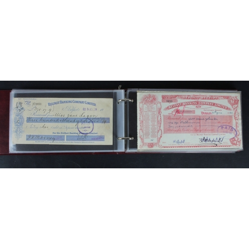 15 - Cheques & Deposit Receipts (51), Belfast Banking Company cheques (25) early issues from 1800's, date... 
