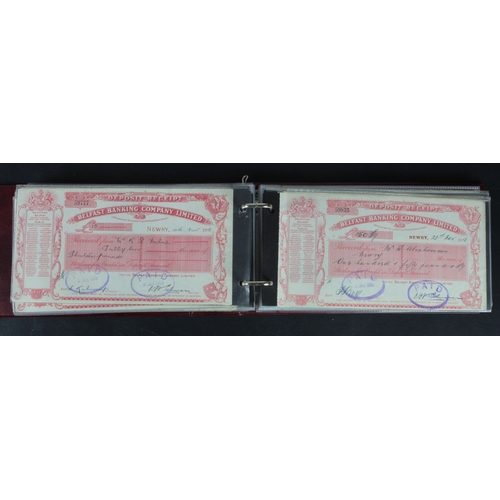 15 - Cheques & Deposit Receipts (51), Belfast Banking Company cheques (25) early issues from 1800's, date... 