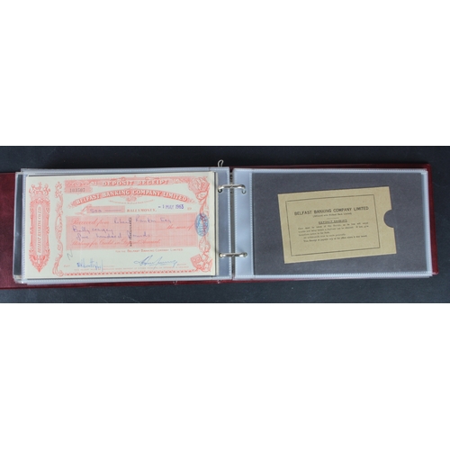 15 - Cheques & Deposit Receipts (51), Belfast Banking Company cheques (25) early issues from 1800's, date... 