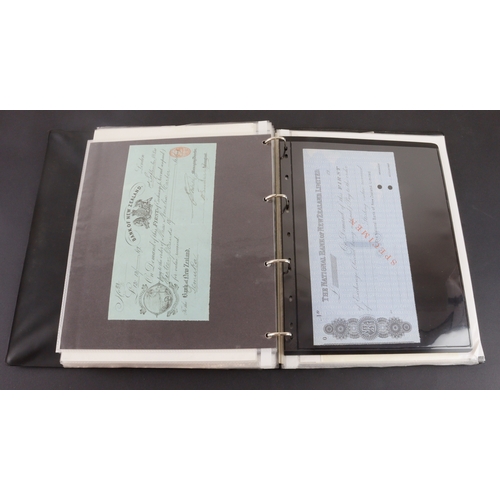 16 - Cheques & Ephemera (65), a collection in an album, cheques including Capital & Counties Bank, Co-ope... 