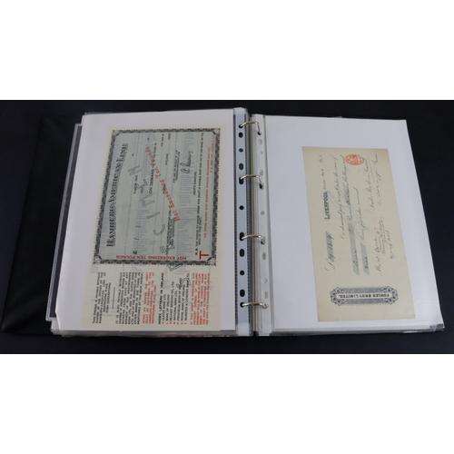 16 - Cheques & Ephemera (65), a collection in an album, cheques including Capital & Counties Bank, Co-ope... 