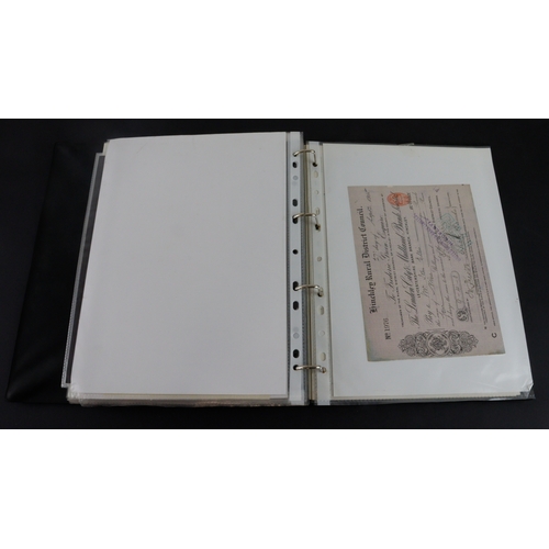 16 - Cheques & Ephemera (65), a collection in an album, cheques including Capital & Counties Bank, Co-ope... 