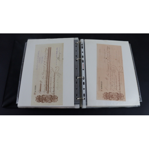 16 - Cheques & Ephemera (65), a collection in an album, cheques including Capital & Counties Bank, Co-ope... 