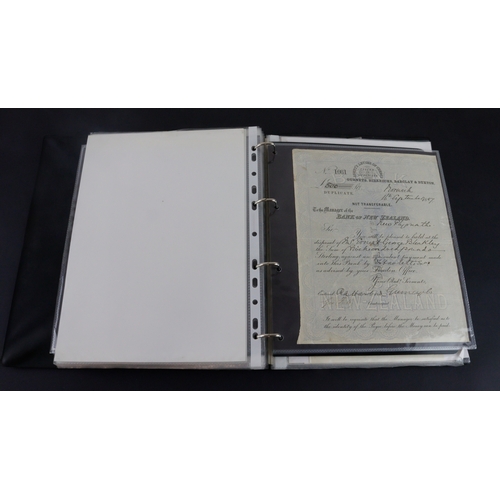 16 - Cheques & Ephemera (65), a collection in an album, cheques including Capital & Counties Bank, Co-ope... 