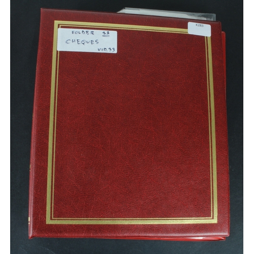 17 - Cheques (131), a collection of mainly Irish cheques in an album, date range 1850 - 1971, Provincial ... 