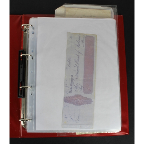 17 - Cheques (131), a collection of mainly Irish cheques in an album, date range 1850 - 1971, Provincial ... 