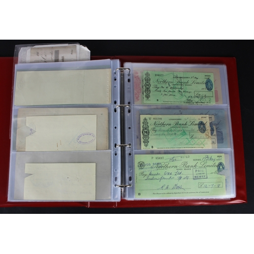 17 - Cheques (131), a collection of mainly Irish cheques in an album, date range 1850 - 1971, Provincial ... 