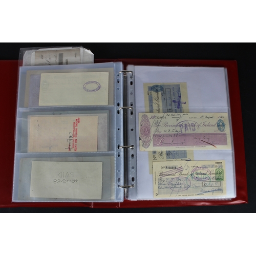 17 - Cheques (131), a collection of mainly Irish cheques in an album, date range 1850 - 1971, Provincial ... 