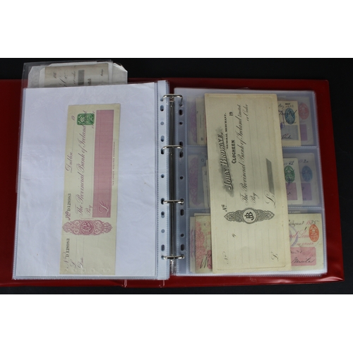 17 - Cheques (131), a collection of mainly Irish cheques in an album, date range 1850 - 1971, Provincial ... 
