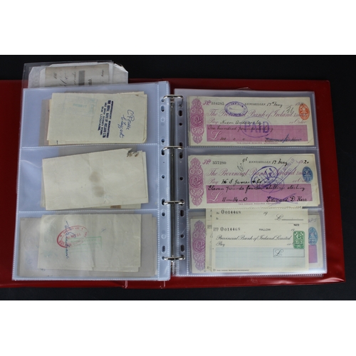 17 - Cheques (131), a collection of mainly Irish cheques in an album, date range 1850 - 1971, Provincial ... 