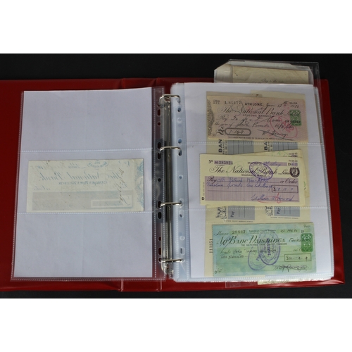 17 - Cheques (131), a collection of mainly Irish cheques in an album, date range 1850 - 1971, Provincial ... 