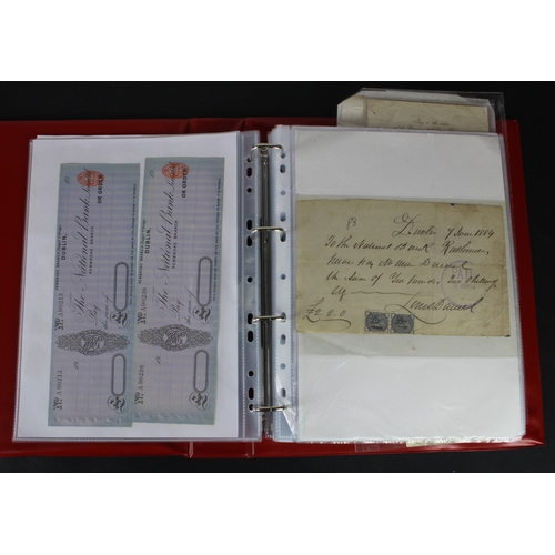 17 - Cheques (131), a collection of mainly Irish cheques in an album, date range 1850 - 1971, Provincial ... 
