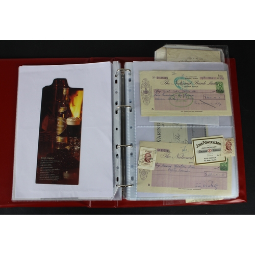 17 - Cheques (131), a collection of mainly Irish cheques in an album, date range 1850 - 1971, Provincial ... 