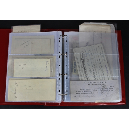 17 - Cheques (131), a collection of mainly Irish cheques in an album, date range 1850 - 1971, Provincial ... 