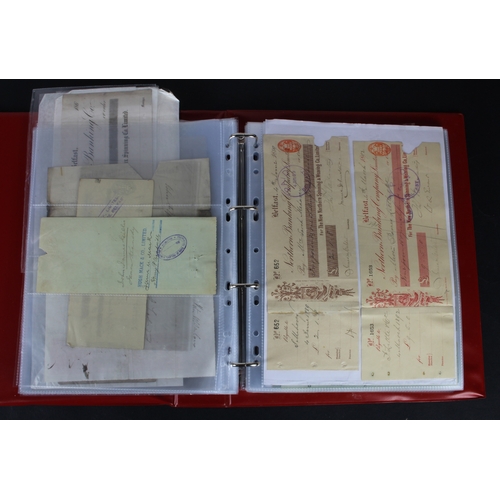 17 - Cheques (131), a collection of mainly Irish cheques in an album, date range 1850 - 1971, Provincial ... 